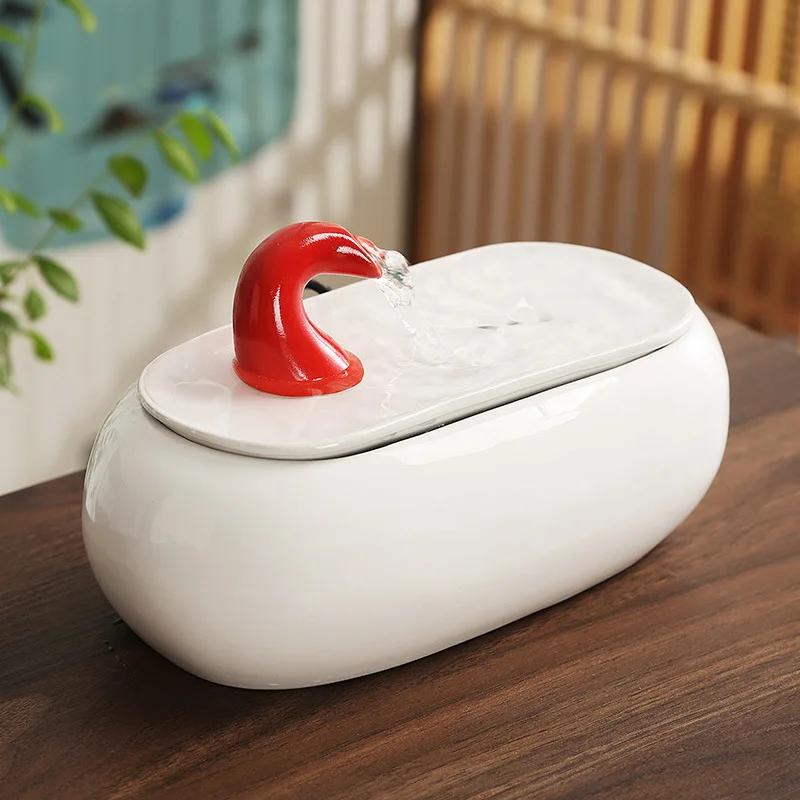 New Chinese Style Money-making Water Ornaments Ceramic Small Desktop Living Room Tea Table Office Decorations Circulating