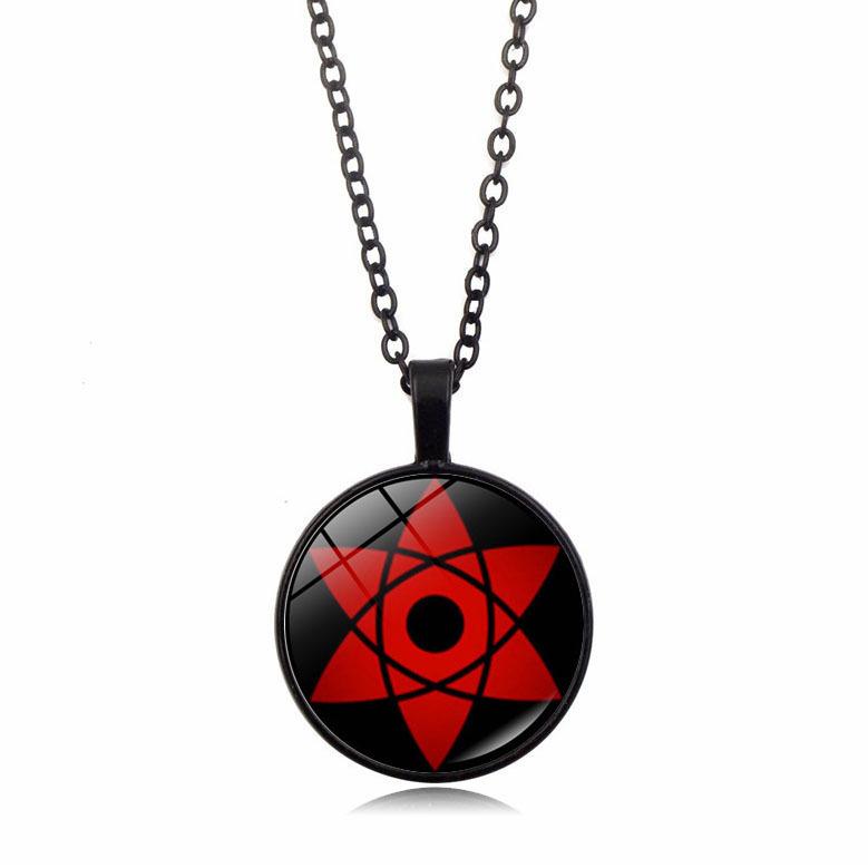 anime merchandise Naruto Sharingan Pendant Necklace Men Women Versatile Circular accessories Sweater Chain toys gifts for kids