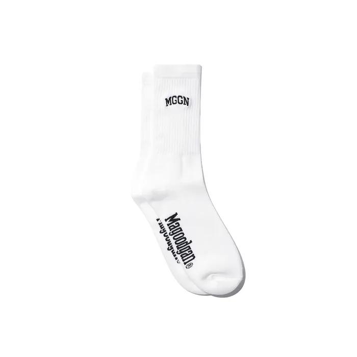 Athletic 9401 Logo Embroidered Off-White Sports Socks