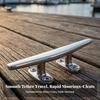 316 Stainless Steel Boat Dock Cleats | MirrorPolished Finish, Flat Cleat, for Boats 8inch Slide