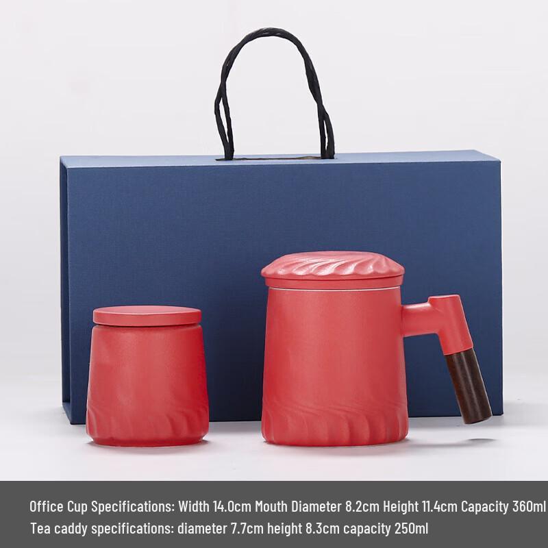 Ceramic Mug with Crystal Filter & Tea Caddy Gift Set