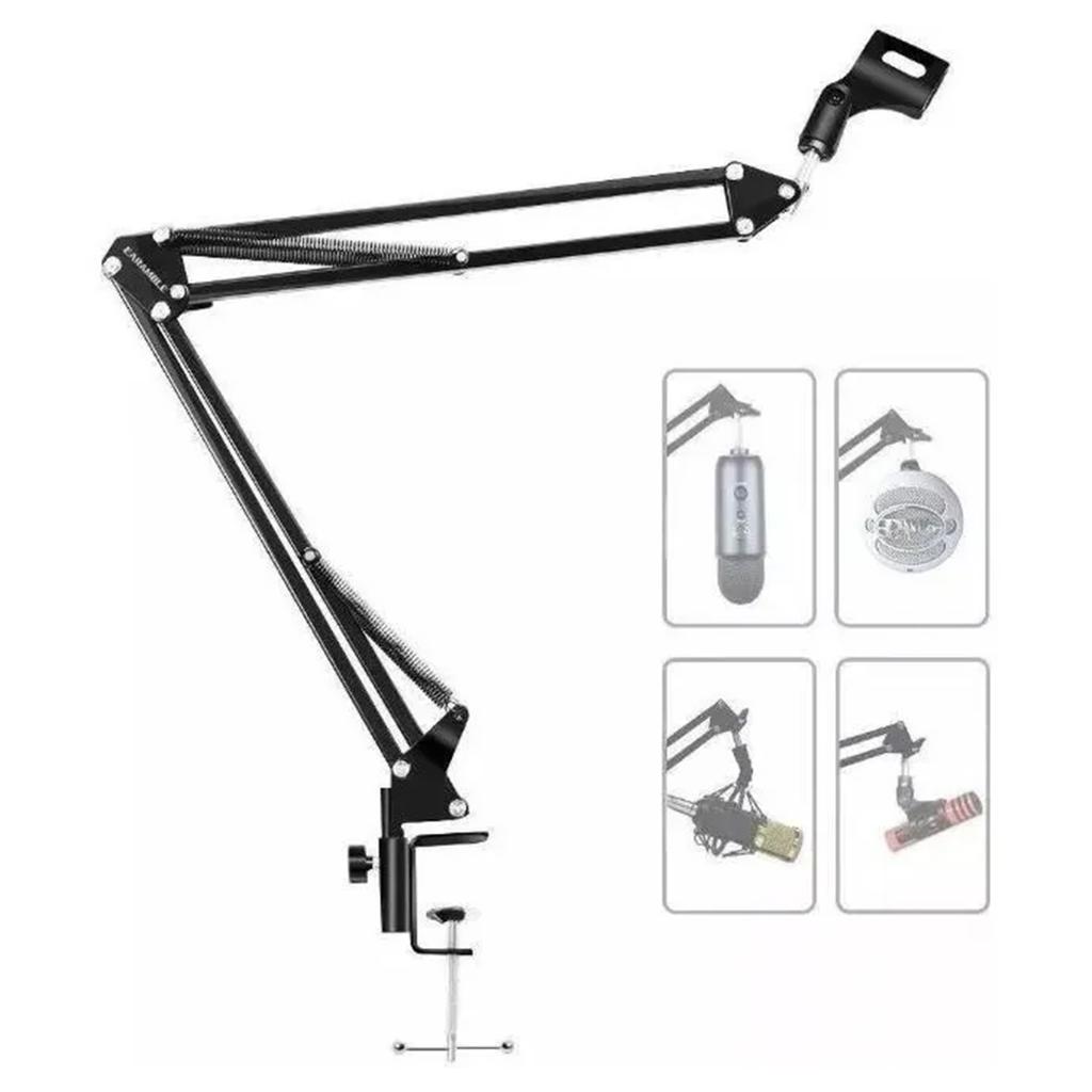 Microphone Arm Stand Adjustable Suspension Boom Scissor Mic Stand Microphone Desk Mount Stand with Mic Clip