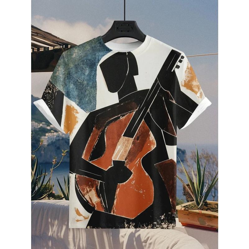 

Dog Cat Car Ship Graphic T-Shirt For Men Tree Sun Bird 3D Print Tees Summer Fashion O-Neck Tops 6XL