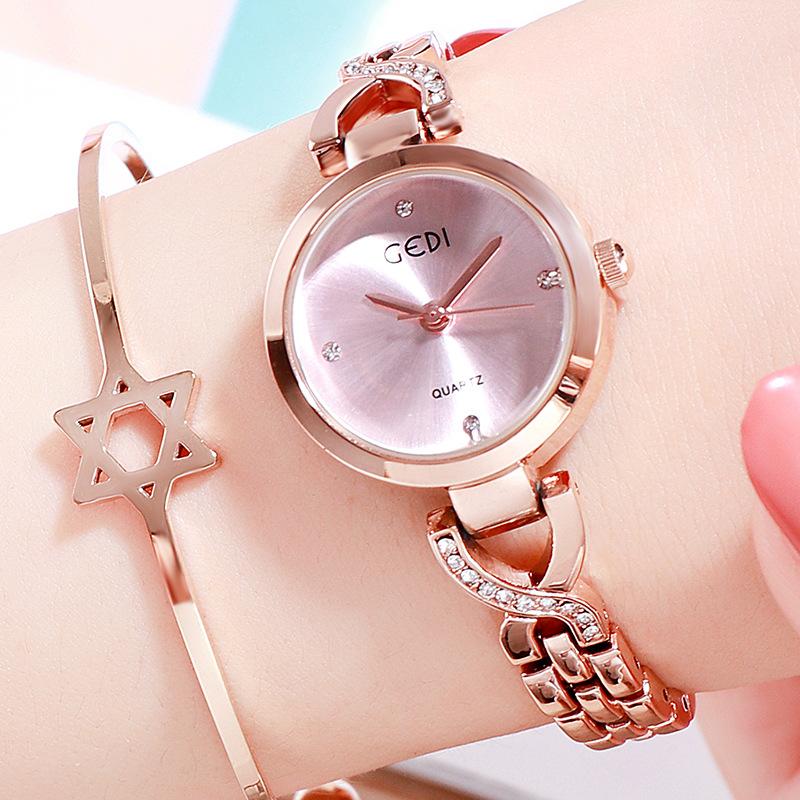 Korean Fashion Student Quartz Watch, Trendy Girlfriend Small Dial Women'S Watch, Exquisite Diamond-Encrusted Women'S Watch