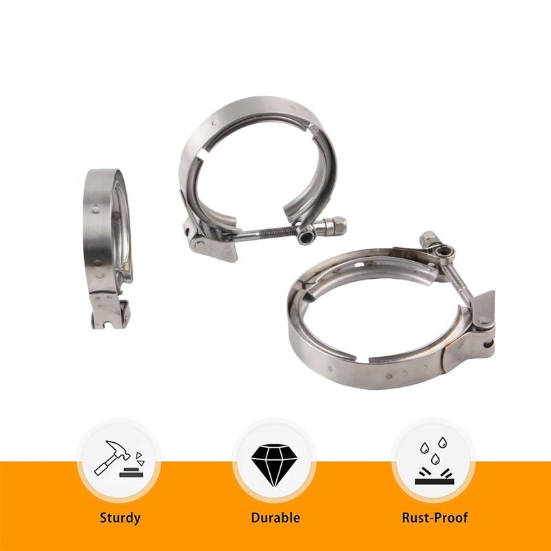 304 Stainless Steel 2.5" 3" 3.5"Inch 63 76 89mm Quick Release V Band Clamp Only For Flange Turbo Exhaust Pipe Vband Clamp