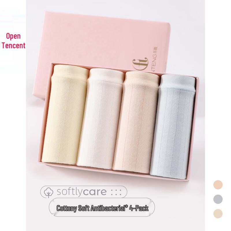 Fenteng Women's Antibacterial Cotton Briefs 4-Pack