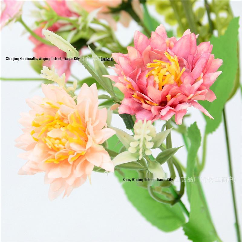 Korean Dragon Claw Chrysanthemum Artificial Bouquet for Party, Restaurant, Shop, or Desktop Decoration