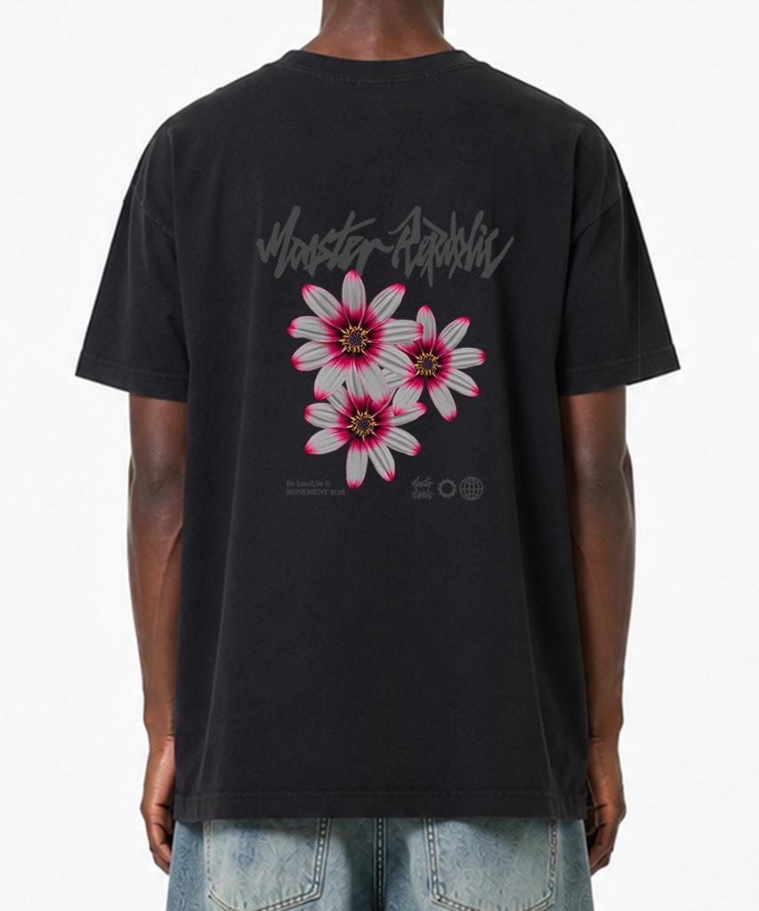 MONSTER REPUBLIC Daisy Flower Pink T-Shirt Black_9126