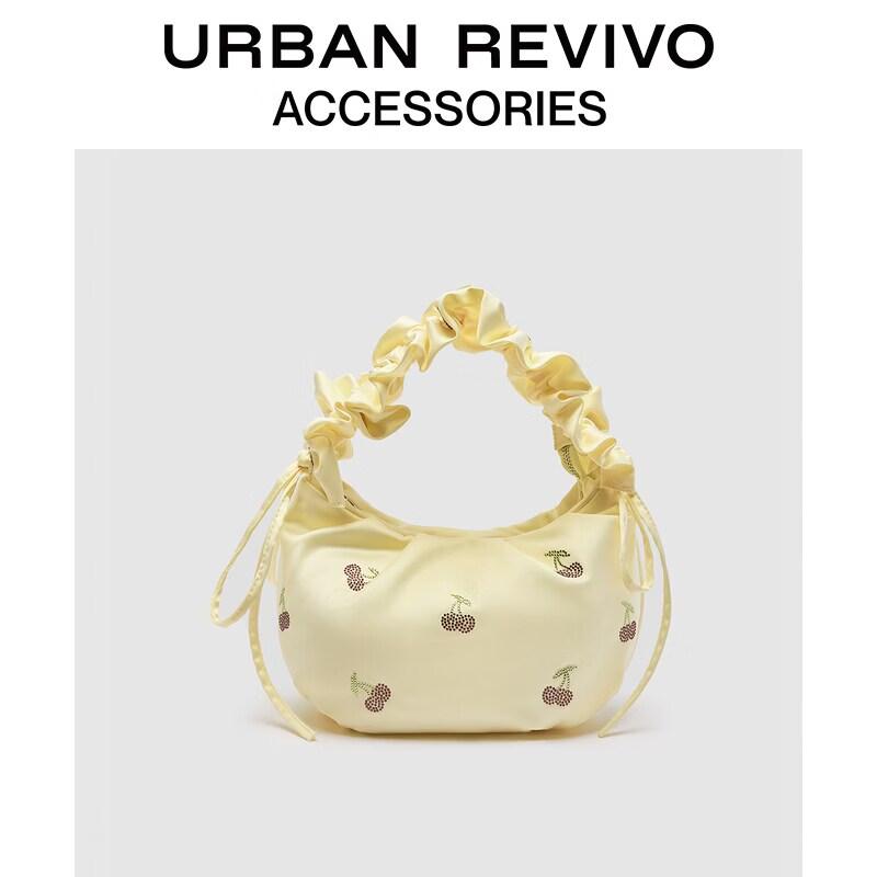URBAN REVIVO Rhinestone Pleated Handbag One Size