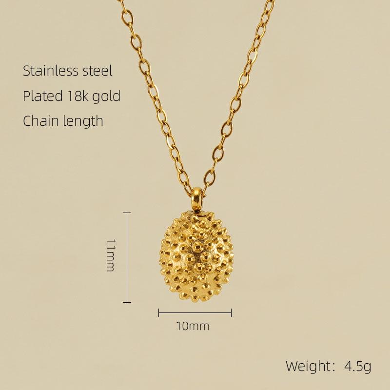 Unique Stainless Steel Irregular Shell Rose Necklace for Women