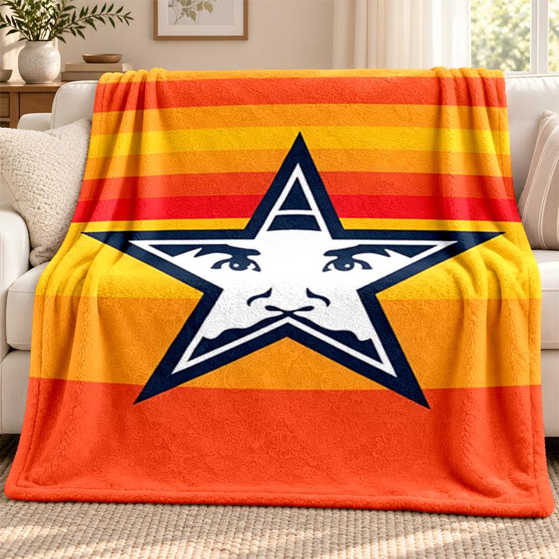 Houston Astros blanket Flannel Blanket Soft Cozy Plush Throw for Sofa Bed Lightweight Home Decoration Outdoor camping