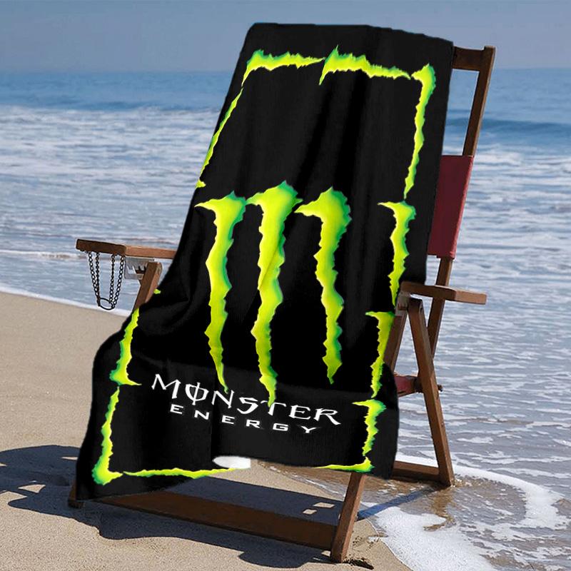 Beweis Strandtuch mit Monster Energy LOGO Muster - weich, saugfähig, schnelltrocknend, maschinenwaschbar - perfekt zum Schwimmen, Camping, Baden