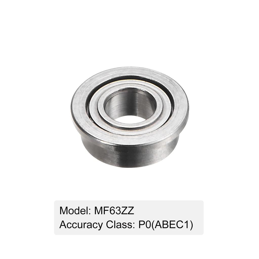 Uxcell MF63ZZ Flansch-Kugellager Chrom Doppelt Geschirmt Flanschlager Lager, 4 Stück, 3x6x2,5mm, Stahl,