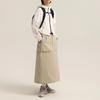 Salomon Solid Color Mid Waist Pocket Midi Casual Skirt Women skirts Beige C28229