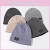 Knit Hat For Men Winter Warmth Thickened Acrylic Beanie For Outdoor Activities