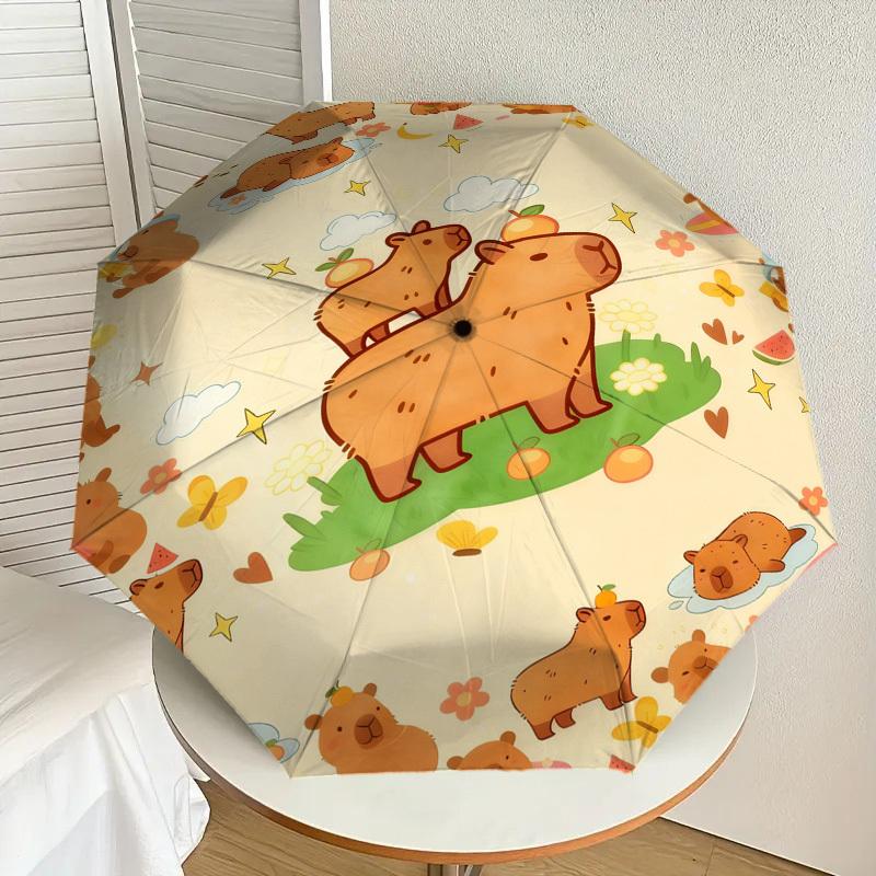 1pc Capybara Summer Pattern Umbrella Design Automatic Opening and Closing Umbrella, High-quality Travel Umbrella,  C1128153