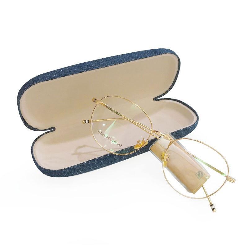 Fashion Denim Eye Glasses Hard Case Box Women Men Protector Reading Myopia Glasses Storage Box