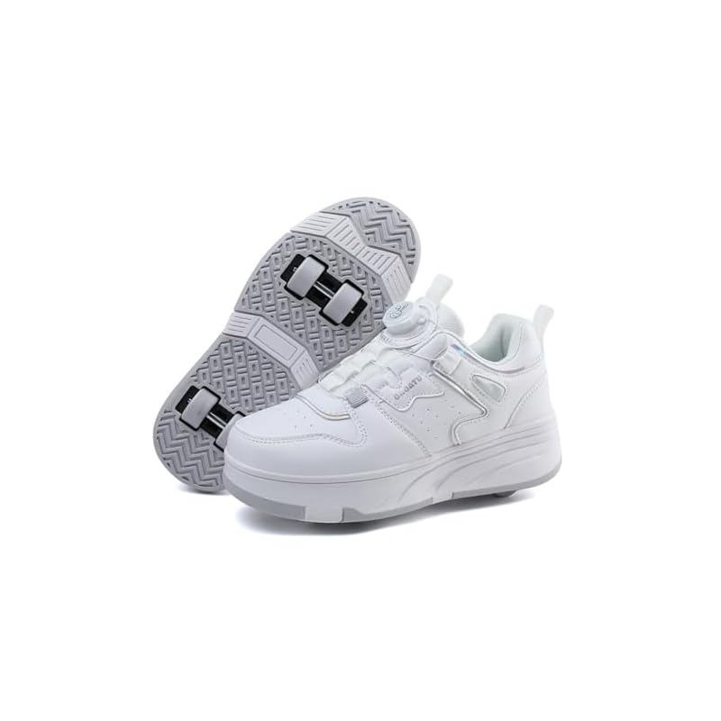 [mxcgzl] Roller Shoes, Dial Closure, 4-Wheel, for Children, Adults, Girls, Boys, Ladies, Detachable, Simple Roller Skates, Black, White, Purple, Gift,