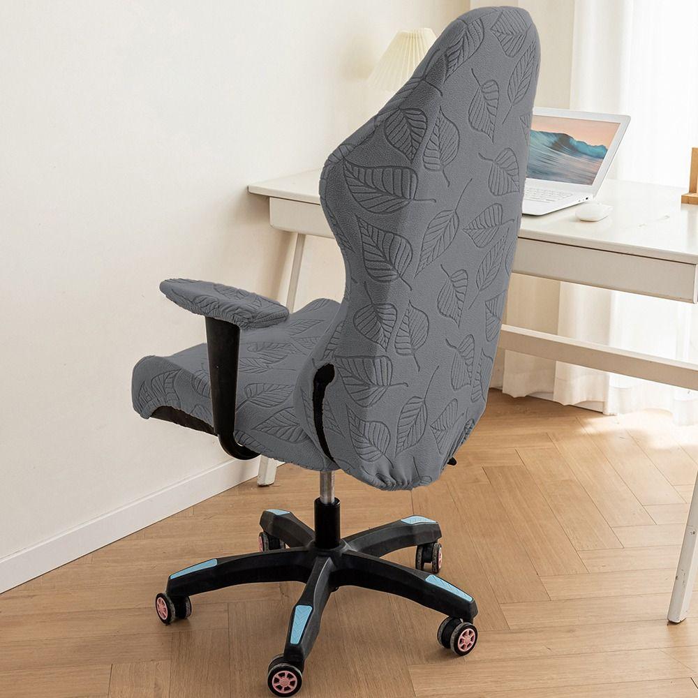 1Set Elastic Stretch Chair Cover Set Office Computer Chair Fleece Jacquard Gaming Chair Covers Color Patchwork Dustproof