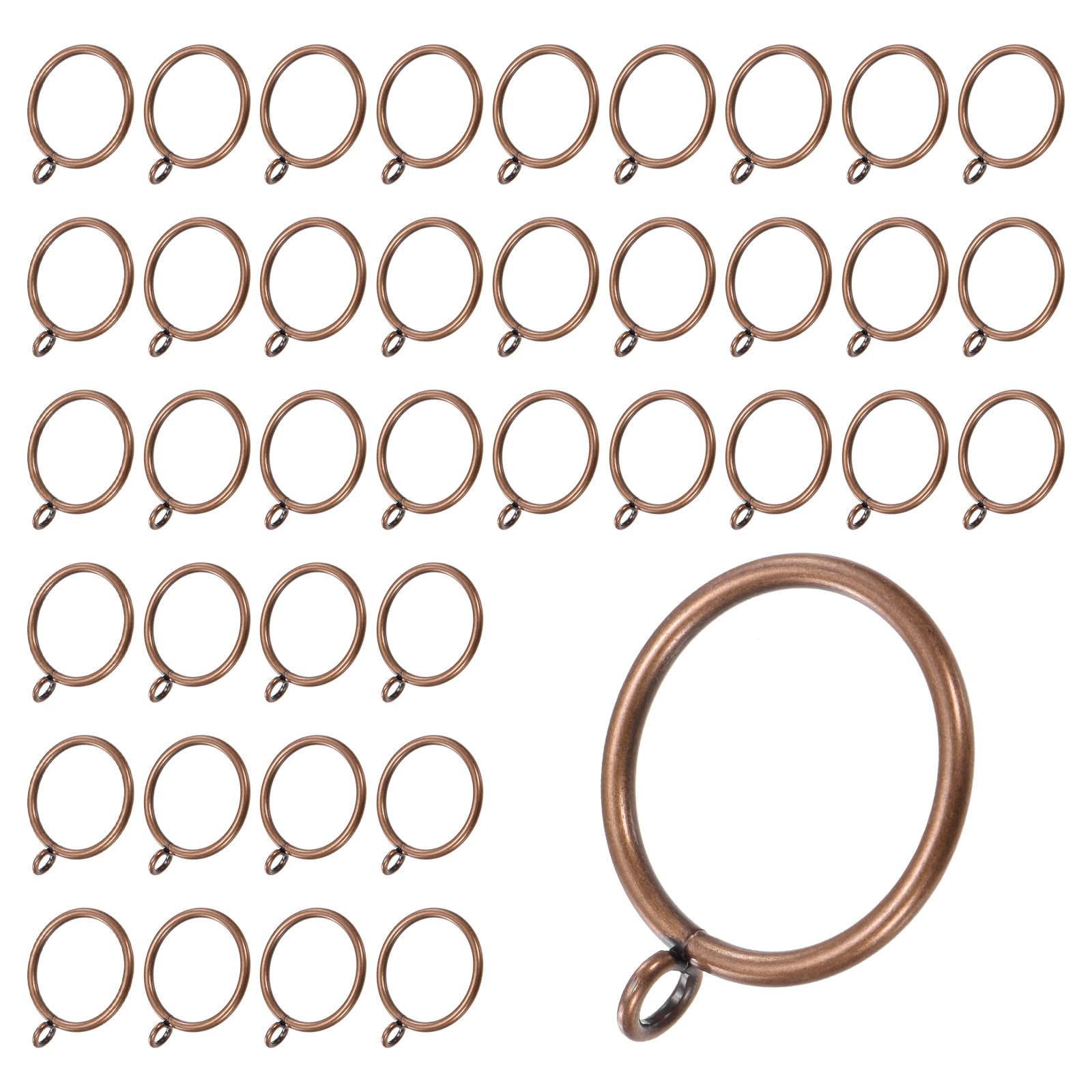 

METERXITY Красная бронза Кольца для штор с металлическими кольцами для штор Внутренний диаметр Кольца для драпировки для подвешивания и полотенец Упаковка 40 штук Люверсы, Устойчивые к ржавчине