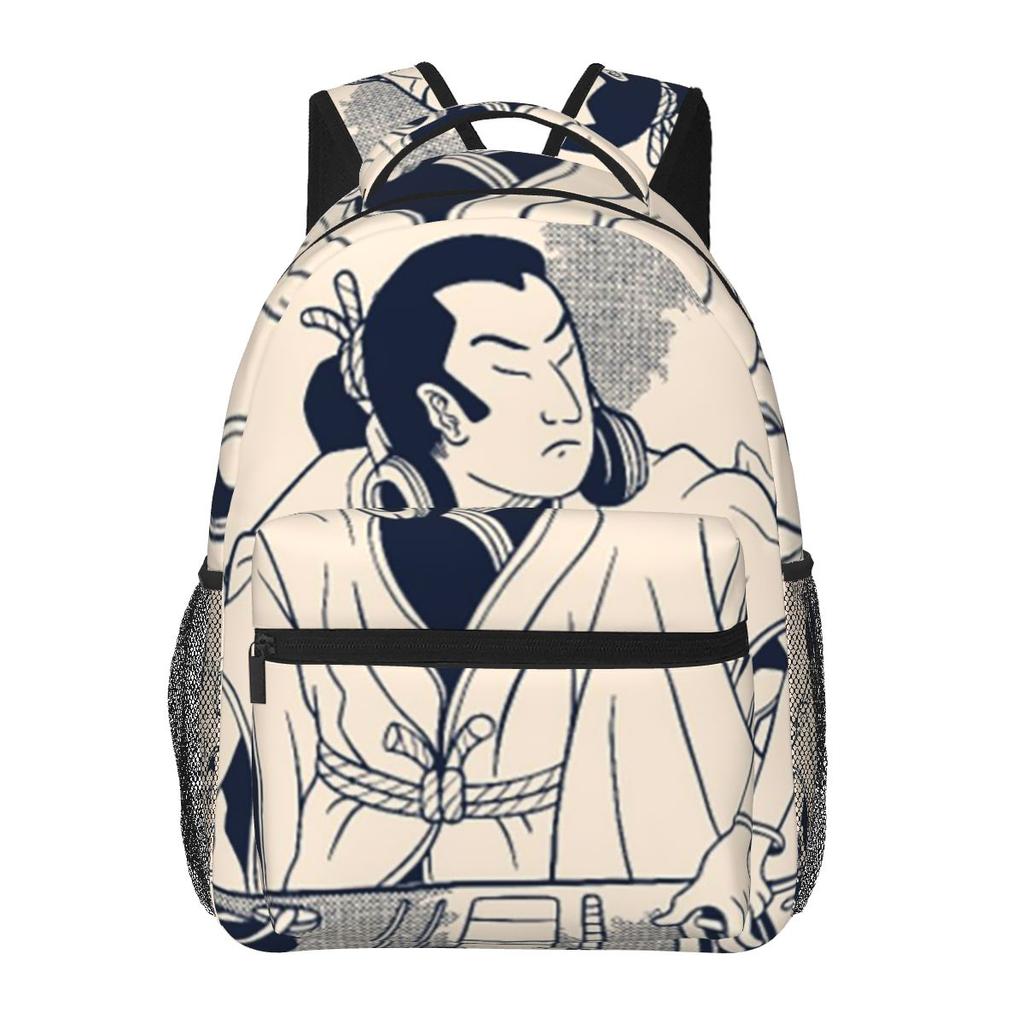 Samurai Dj Ronin Student Backpack School Bag Hiking Travel Daypack for Men Women Fashion Bookbag Shoulder Bags
