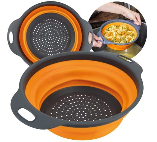 Collapsible Silicone Kitchen Strainer with Handles