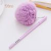 Elens Store 0.5mm Black Ink Cute Girl Women Faux Fur Pom Pom Ball Pendant Gel Ink Pen Gift