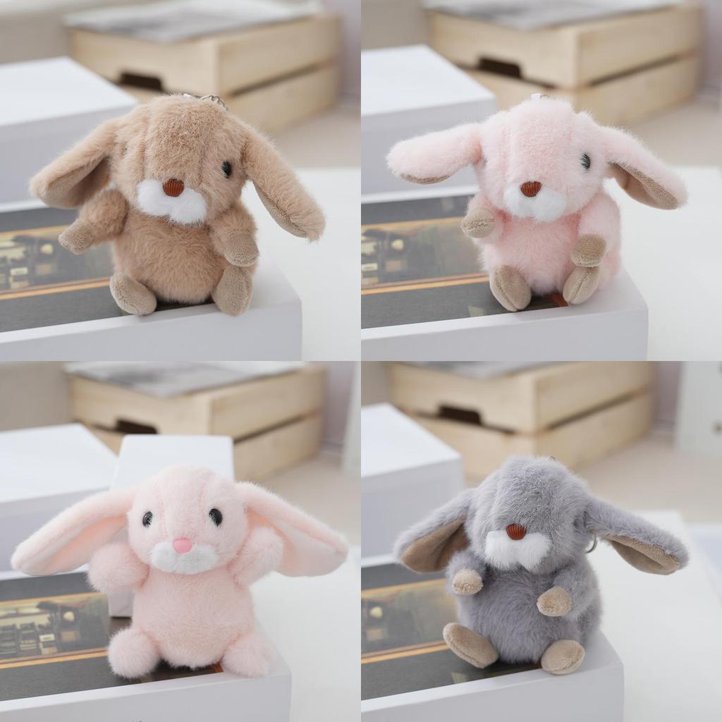 Adorable Rabbit Realistic Plush Keychain With Soft Pp Cotton Stuffing Cute Keyring Toy Perfect For Couples And Car Bags