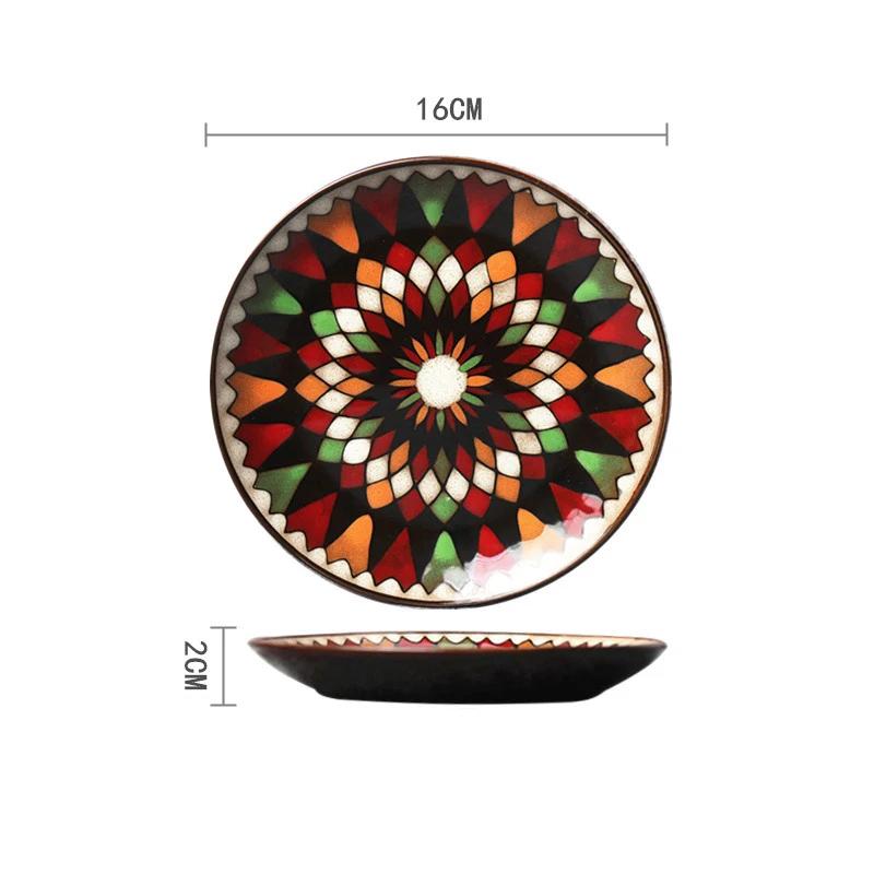 5-7-Zoll-Knochenteller Kreatives handbemaltes unterglasurfarbenes Keramikgeschirr Kaltes Gericht Obst Dim Sum Teller Snack Haushaltsgeschirr