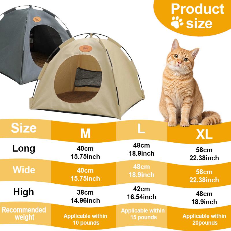 Upgraded cat and dog tent bed, pet summer sunshade tent, enhanced breathability design to keep you cool.