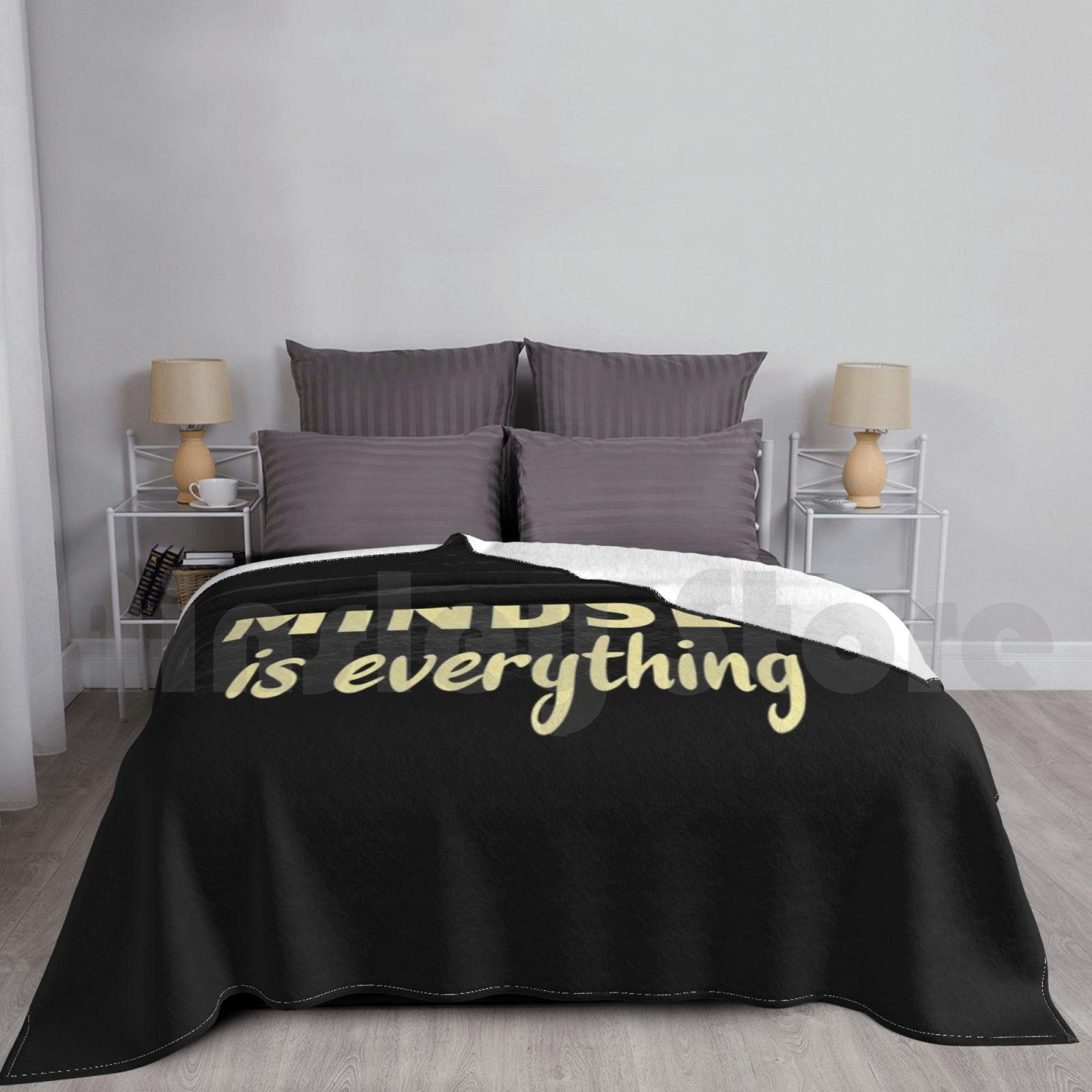 Powerlifting : Mindset Is Everything Blanket For Sofa Bed Travel Powerlifting Powerlifting Because Funny Saying Size: 75*100cm, Weight: 230 GSM