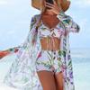 Bikini Three-piece Swimsuit Women's Split New Blouse Bow Fashion Beach Swimsuit