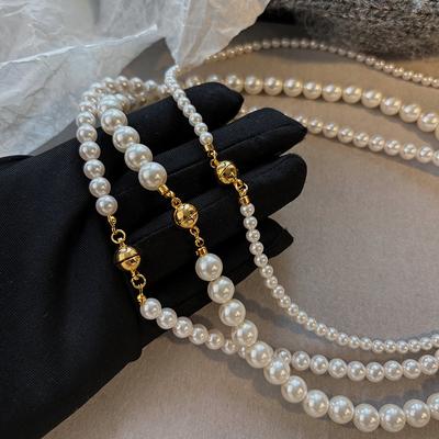 Home Rice Grain Magnetic Pearl Necklace Women's Collarbone Chain Personality Accessories