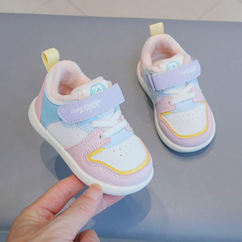 Winter Cotton Toddler Shoes For Baby Boys Girls Casual Sneakers Thick Warm Anti-slippery First Step Footwear For Kids