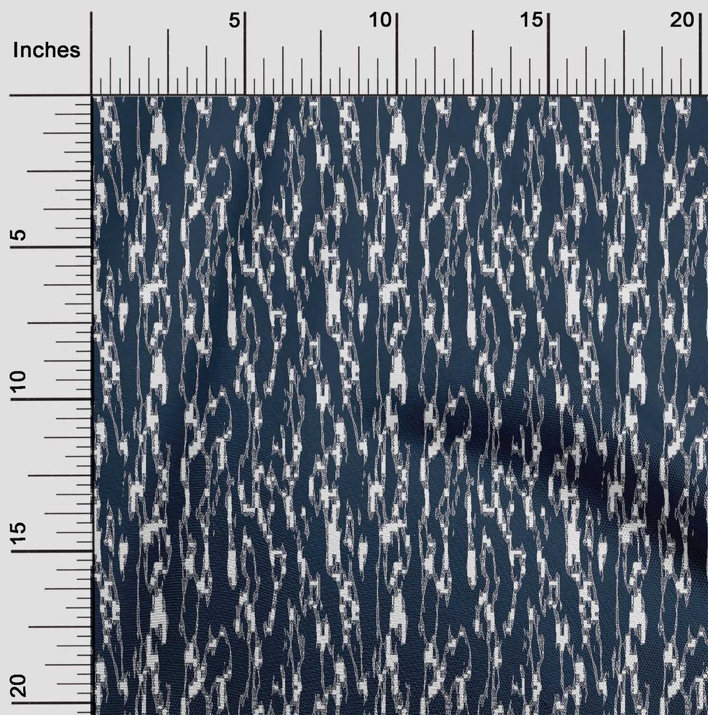 oneOone Cotton Flex Blue Fabric Abstract Dress Material Fabric Print Fabric By The Yard 40 Inch