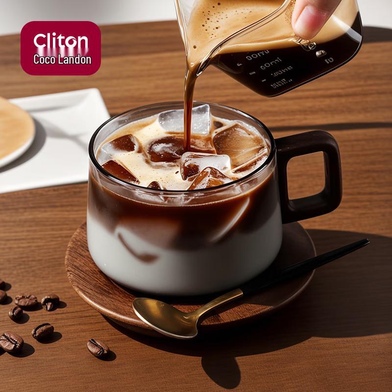 CLITON Japanese Style Glass Coffee & Tea Cups