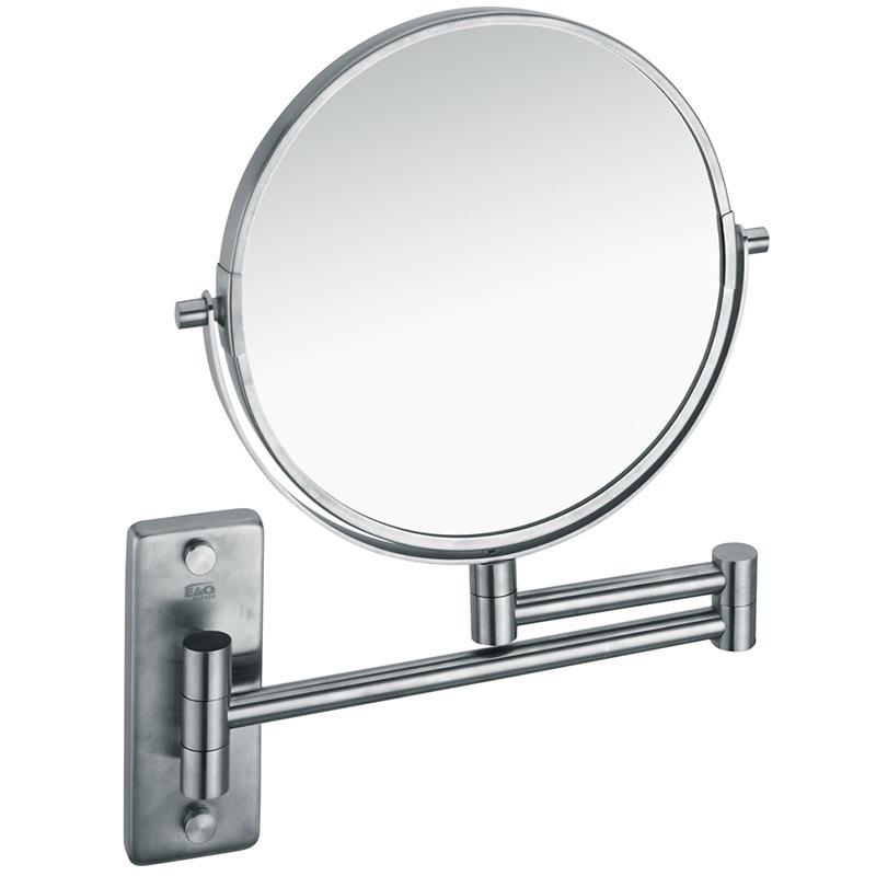 LED Wall-Mounted Telescopic Stainless Steel Makeup Mirror - Double-Sided, High-Definition, Magnifying for Bathrooms