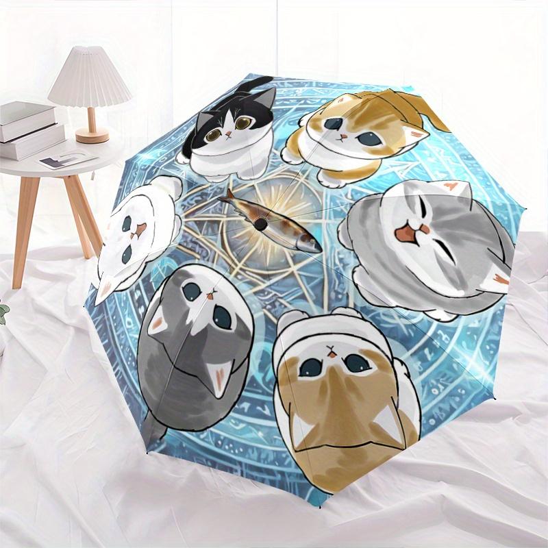 1pc Six Cute Kittens Automatic Opening and Closing Umbrella - Small Umbrella Suitable for Various Occasions, Portable 3-Fold Small Umbrella