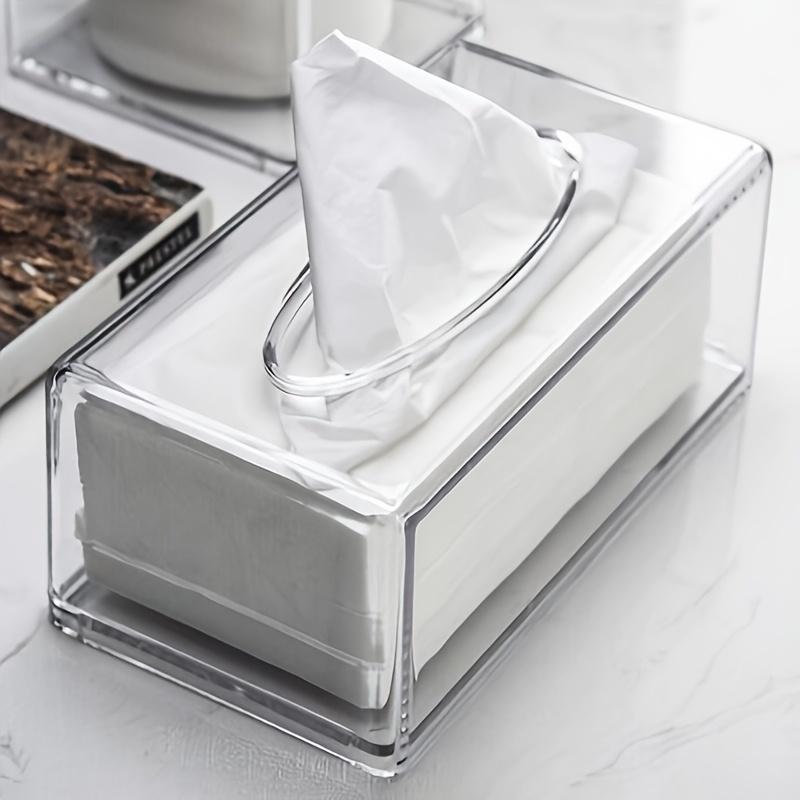 1 Pezzo Scatola Porta Fazzoletti in Acrilico Trasparente Minimalista - Design Minimalista, Adatta per la Decorazione del Bagno e del Soggiorno