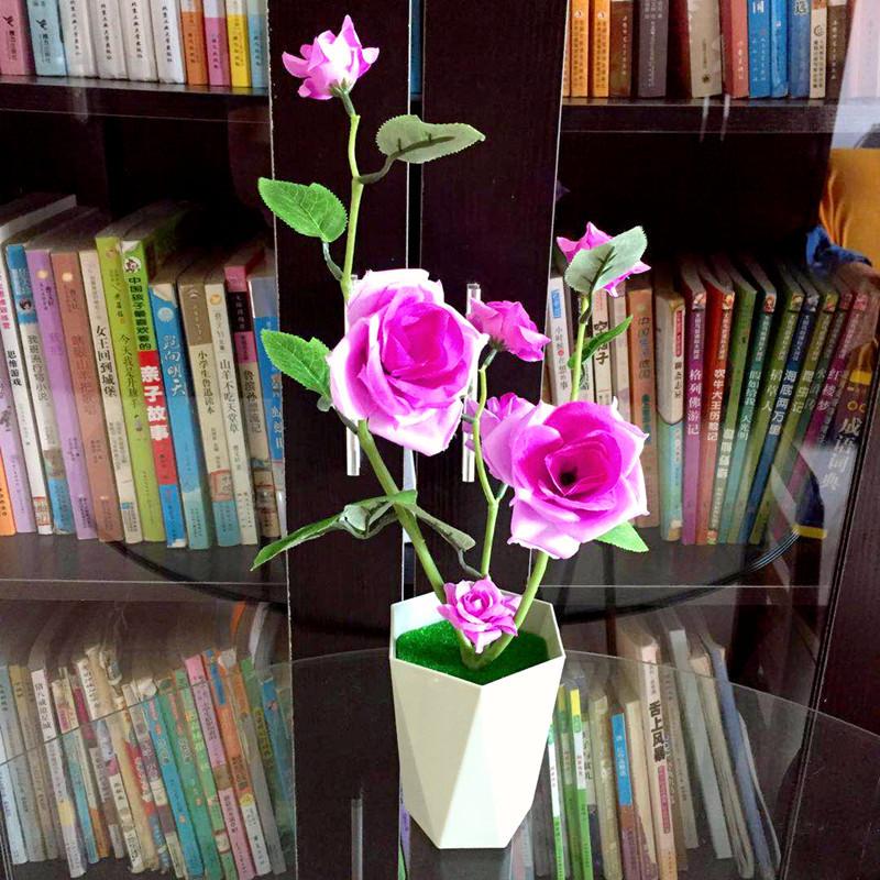 Artificial Rose Plant With Silk Flowers For Home Decor And Gift Use