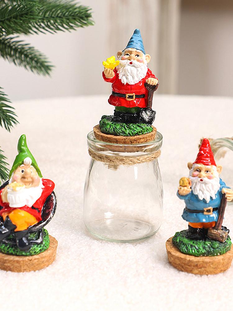 Storage Jar With Airtight Lid Elf Dwarf Candy Containers for Xmas Kitchen Countertop Decor