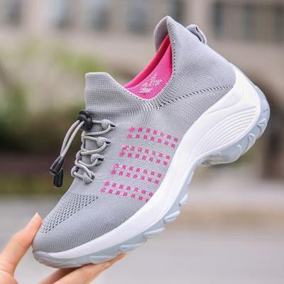 Fashion Shoes for Women Mesh Sneakers Fashion Breathable Vulcanized Shoes Women's Plus Size Socks Running Hiking Light Shoes Casual