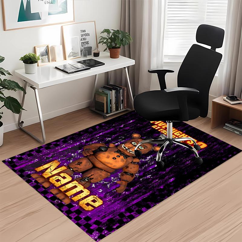 Custom Name Freddy Printed Carpet, Rug for Office Chair Living Room Bedroom Kitchen Room Decor Gifts.