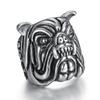 S925 Silberring Retro Tier Serie Ring Bulldogge Form Ring für Männer und Frauen