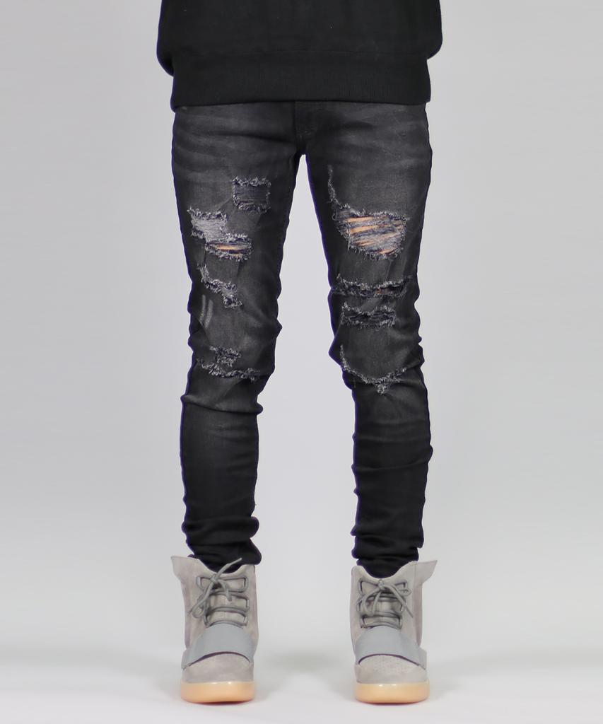 Haipeodenim Black Gao Zipper Jeans