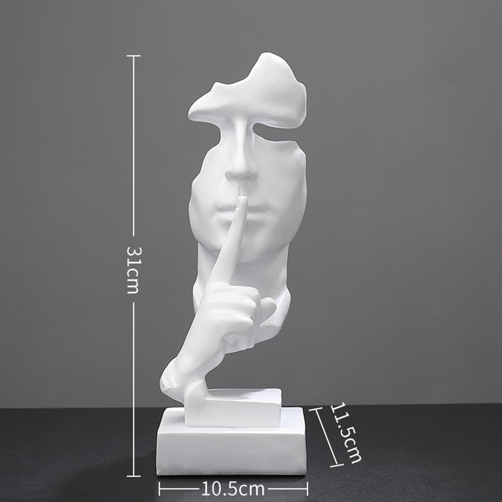 Silent Abstract Sculpture Ornaments Silence Is Gold Resin Statue Creative Home Decoration Accessories