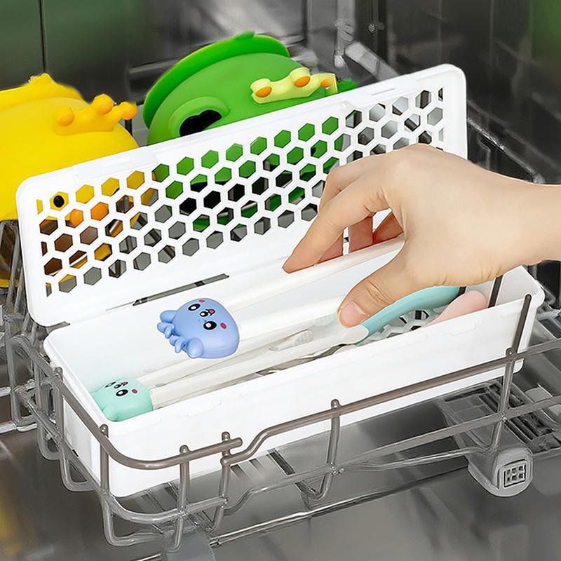 Dishwasher Tableware Cleaning Box Chopstick Cage Plastic Chopsticks Spoons Drain Storage Rack Tableware Storage Basket