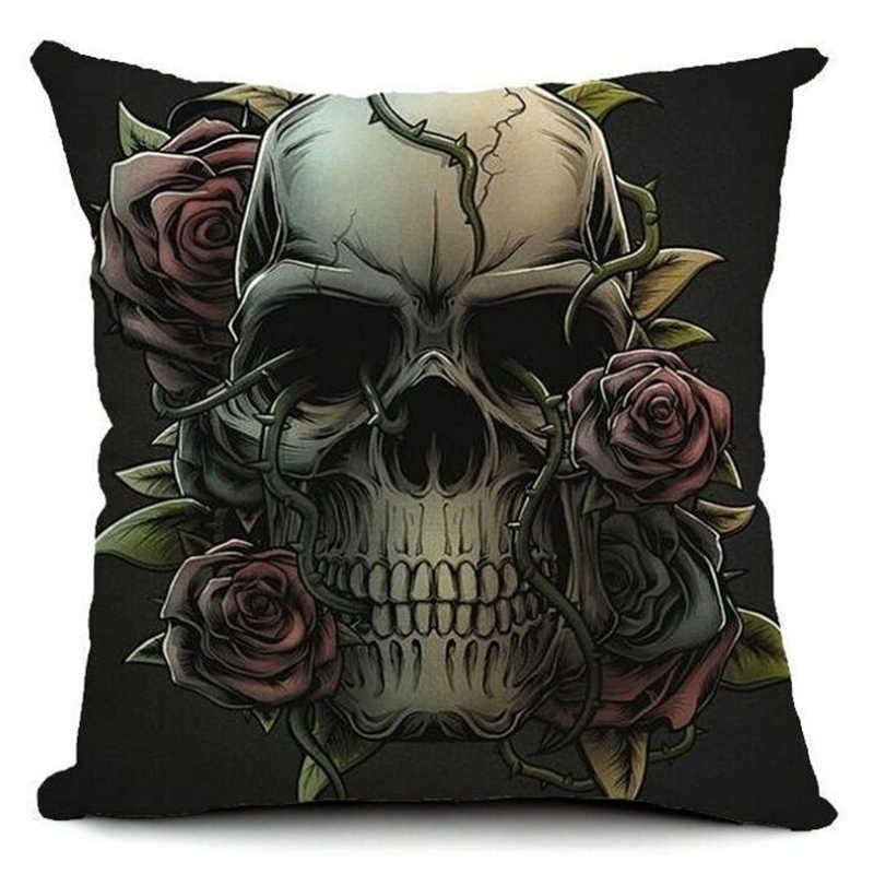 Gold Skull Fashion Pattern Home Decor Pillowcase Cushion Cover