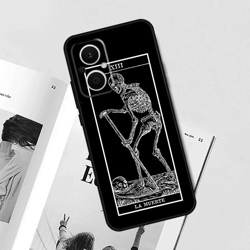 The Hermit Tarot Card Grim Reaper Case For OPPO Find X9 X5 X6 X8 Pro OPPO Reno 12F 14F 13F 11F 10 12 13 14 Pro 7 8 Lite Cover