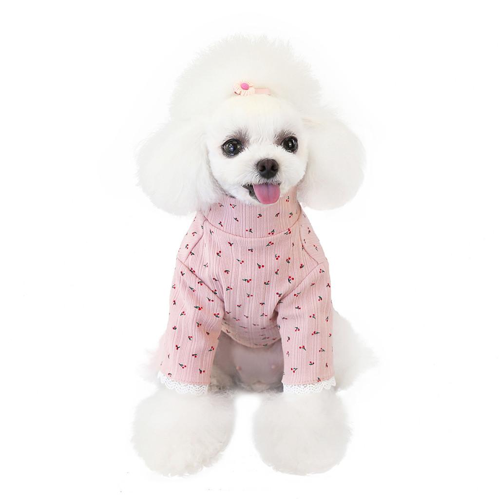 Pet clothes and winter dog clothes bow bottoming shirt